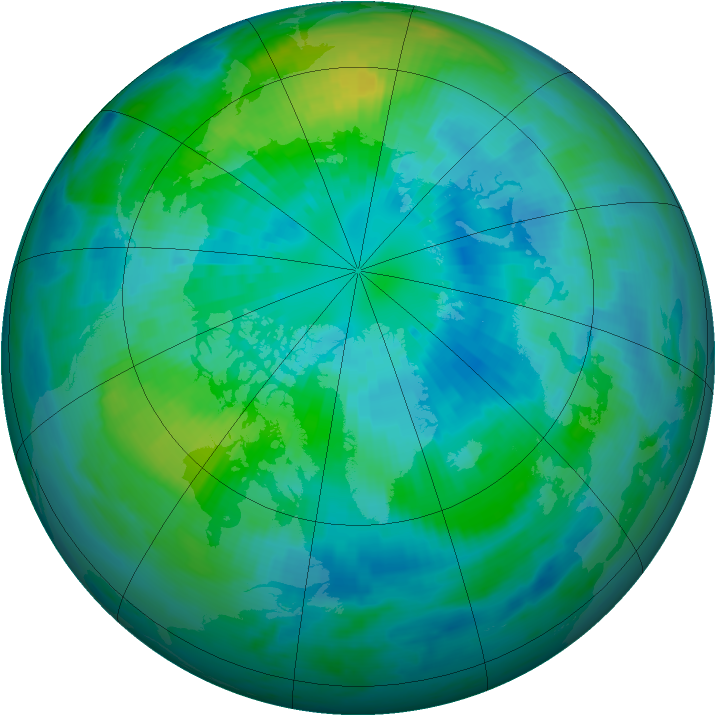 Arctic ozone map for 01 October 1999